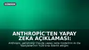 Anthropic'ten Yapay Zeka Açıklaması: Claude, Ar-Ge'nin Yüzde 26'sına Liderlik Ediyor