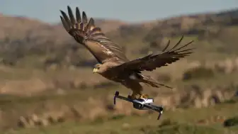 Kartal, doğa çekimi yapan fotoğrafçının dronunu kaptı