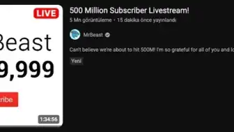 MrBeast, YouTube'da 500 Milyon Aboneyi Aşan İlk Kanal Oldu