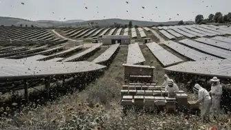 Güneş Enerjisi Santralinde Arılara Karşı Ayı Koruması Uygulaması