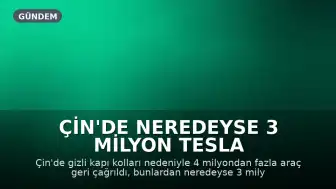 Çin'de Neredeyse 3 Milyon Tesla Geri Çağrıldı: Gizli Kapı Kolları Güvenlik Endişesi Yarattı