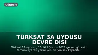 Türksat 3A Uydusu Devre Dışı Kalıyor: Kanal Listesi Güncellemesi Gerekebilir