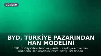 BYD, Türkiye Pazarından Han Modelini Çekti