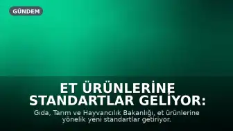 Et Ürünlerine Standartlar Geliyor: Burger ve Geleneksel Ürünlerde Yeni Düzenlemeler