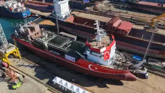 Türkiye'nin İlk Yerli ve Milli Emici Tarama Gemisi UAB Mavi Vatan Denize İndirildi