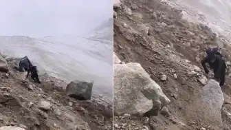 Ağrı Dağı'nda Heyelan: Dağcılar Saniyelerle Kurtuldu