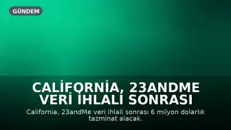 California, 23andMe Veri İhlali Sonrası 6 Milyon Dolarlık Tazminat Alacak