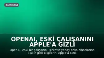 OpenAI, Eski Çalışanını Apple'a Gizli Bilgi Sızdırmakla Suçladı