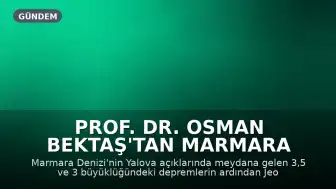 Prof. Dr. Osman Bektaş'tan Marmara Depremleri Hakkında Açıklama: Çınarcık Fayı'ndaki Hareketlilik Değerlendirilmeli