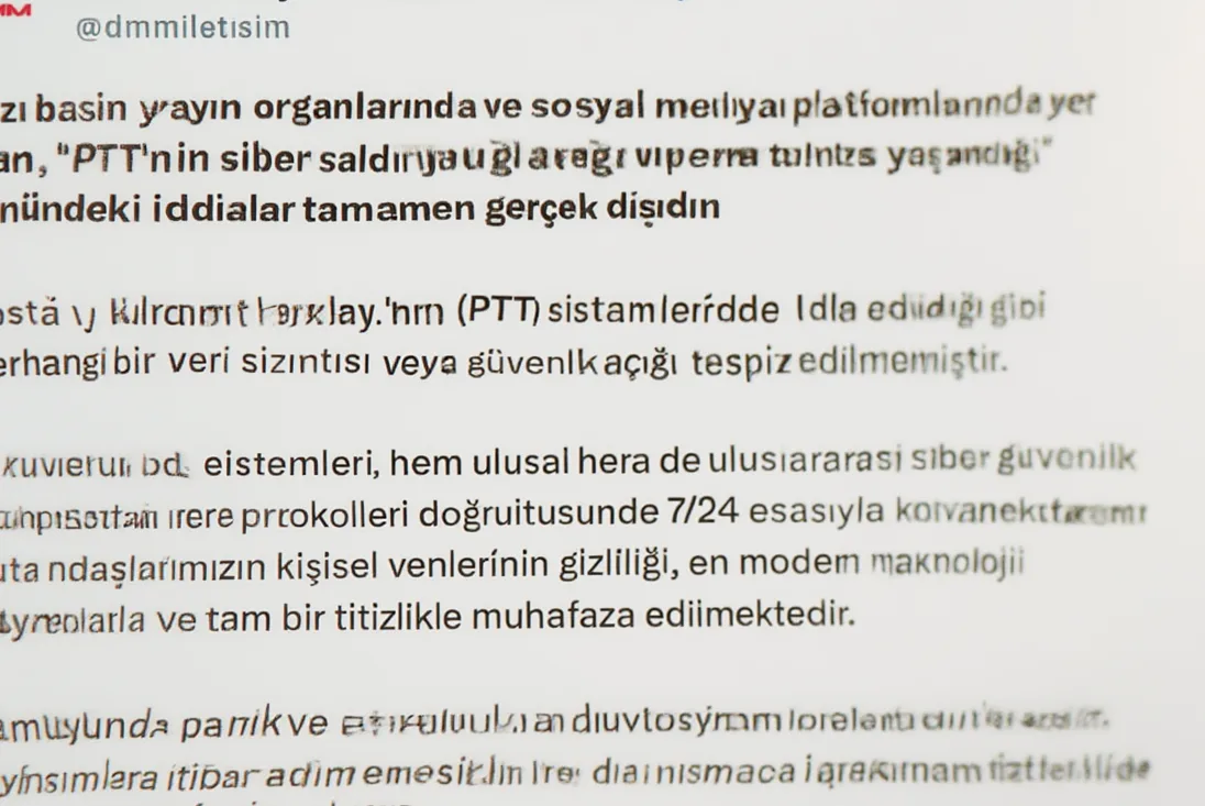 DMM: PTT sistemlerinde veri sızıntısı iddiaları asılsızdır